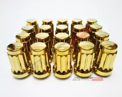 Комплект колесных гаек M12x1.5 12-лучевые золотые