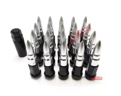 Комплект колесных гаек Bullet nut M12x1.5 серебристые