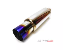 Спортивный прямоточный глушитель (бочка) HKS Hi-Power style обожженная диаметр входа 76мм, выхода 100мм