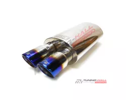 Спортивный прямоточный глушитель (бочка) HKS Hi-Power style двойная обожженная диаметр входа 63мм