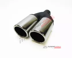 Универсальная насадка на глушитель MG-Race двойная, скошенная, пустая, диаметр выходов 80мм