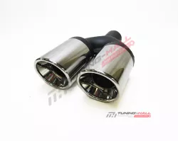 Универсальная насадка на глушитель MG-Race двойная, скошенная, с рюмкой, диаметр выходов 90мм