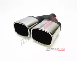 Универсальная насадка на глушитель MG-Race двойная, прямая, пустая, диаметр выходов 105x75мм