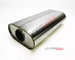 Универсальный глушитель прямоточный MG-Race длина 460мм, диаметр 220x120мм, диаметр трубы 76мм