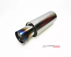 Спортивный прямоточный глушитель (бочка) ProSport Drag Flamed с приглушением звука диаметр входа 61мм