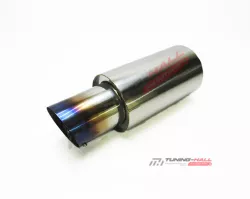 Спортивный прямоточный глушитель (бочка) ProSport Shooter Flamed с приглушением звука диаметр входа 61мм