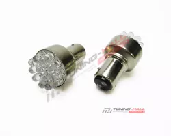 Лампочки светодиодные P21/5W (BAY15D) двухконтактные зеркальные красные