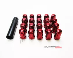Комплект колесных гаек M12x1.5 6-лучевые красный хром