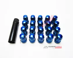 Комплект колесных гаек M12x1.5 6-лучевые синий хром
