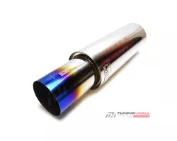 Спортивный прямоточный глушитель (бочка) HKS Hi-Power style обожженная диаметр входа 63мм, выхода 100мм