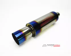 Спортивный прямоточный глушитель (бочка) HKS Hi-Power style обожженная диаметр входа 63мм, выхода 100мм