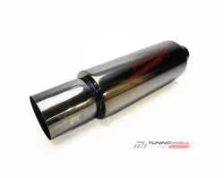 Спортивный прямоточный глушитель (бочка) HKS Hi-Power style графитовая диаметр входа 63мм, выхода 100мм