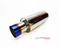 Спортивный прямоточный глушитель (бочка) HKS Hi-Power style обожженная диаметр входа 76мм, выхода 110мм