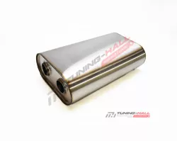 Универсальный глушитель прямоточный Y-образный MG-Race длина 380мм, диаметр 220x120мм, диаметр входа 52мм, выхода 43мм