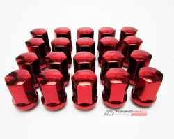 Комплект колесных гаек M12x1.5 красный хром